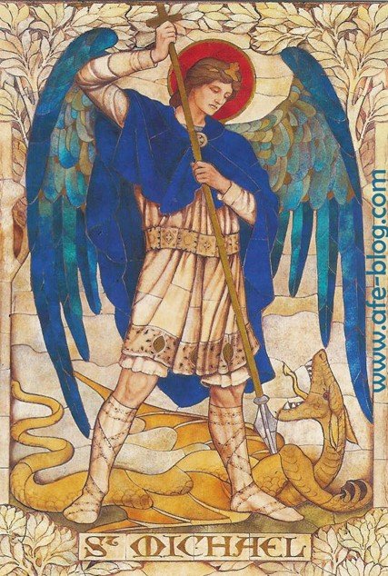 Manuscrit Saint Michel terrasse le dragon